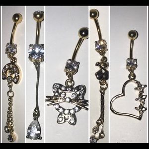 1-Dangling Belly Ring 14Gauge